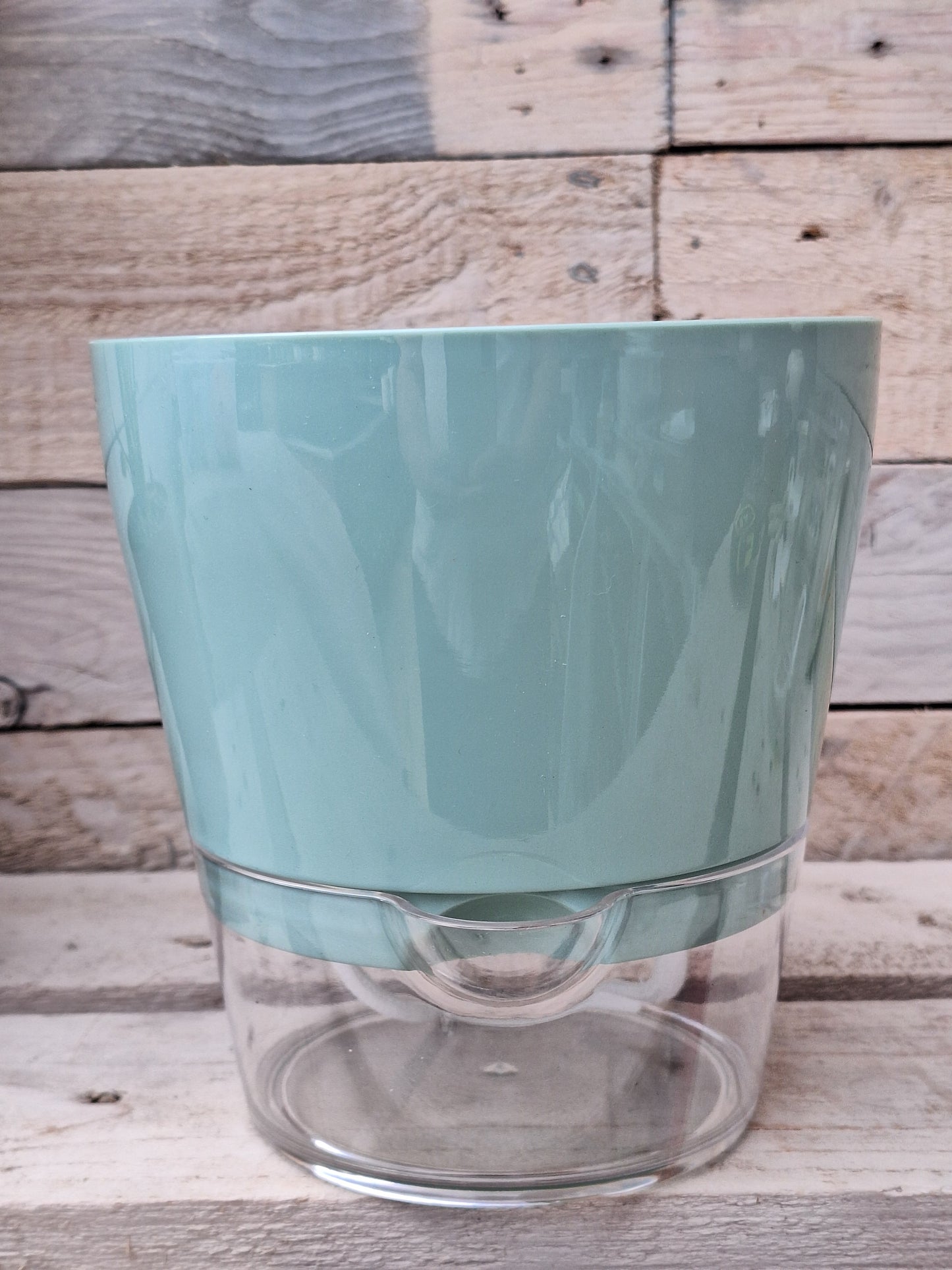 Turquoise Self-Watering Plant Pot – Clear Base 15cm x 15.5cm