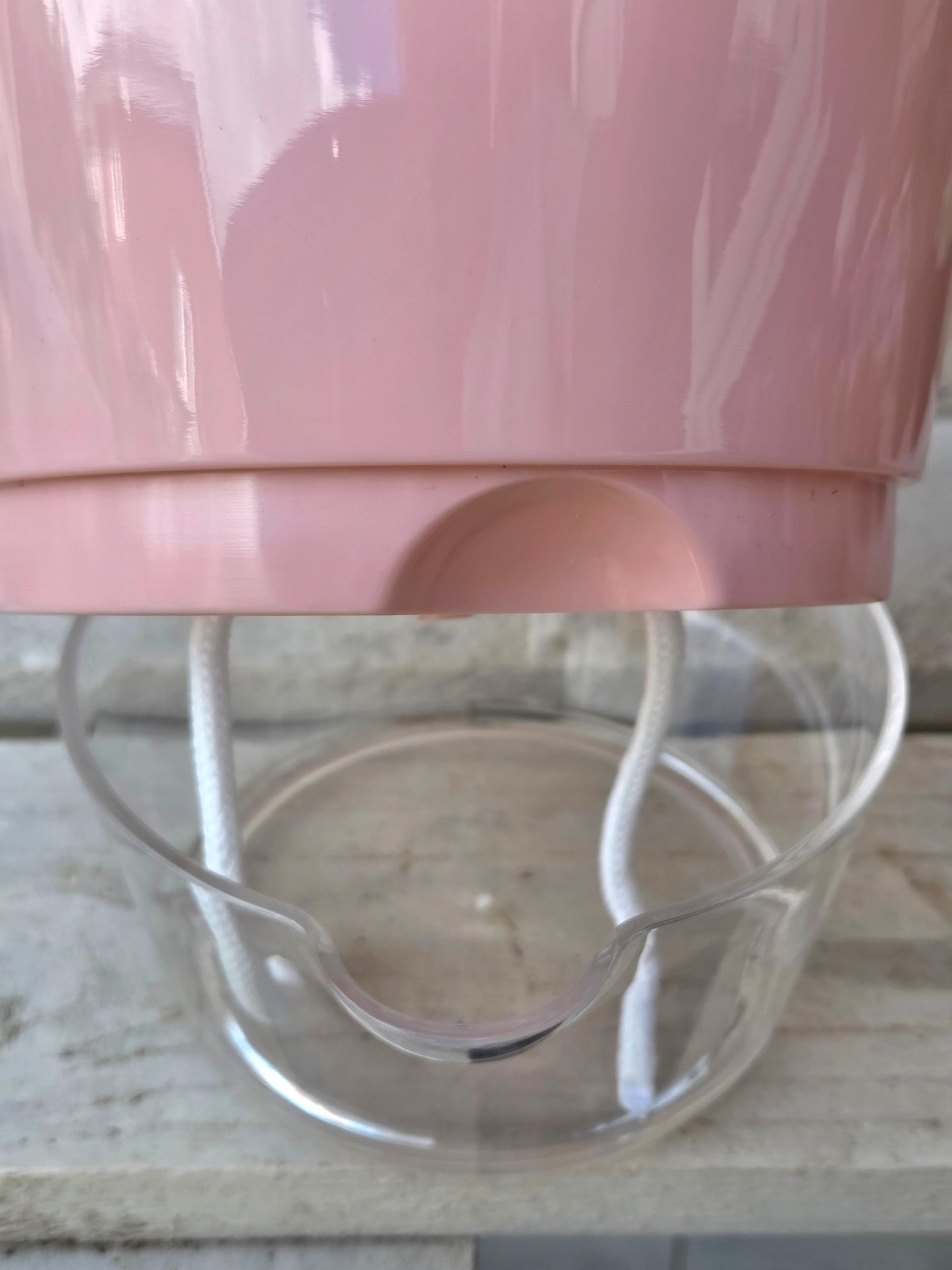 Pink Self-Watering Plant Pot – Clear Base 15cm x 15.5cm